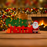Enfeite De Natal Placa Decorativa Para Mesa Mdf Feliz Natal 30cm