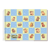 Caderno De Desenho Espiral Capivara Fofa 80 folhas Credeal