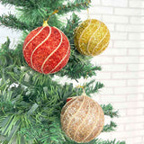 Bola Natal Festão Decorada 8cm