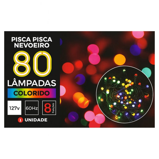 Pisca Pisca Nevoeiro Decoração de Natal 80 Lâmpadas 8 Funções 127V