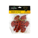 Enfeite Natal Floco Neve Gliter 8Cm Com 3