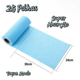 Kit Pano de Limpeza Multiuso Tipo Perfex Com 3 Rolos