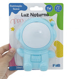 Luz Noturna Infantil Mini Abajur De Tomada Bivolt Astronauta/Nuvem