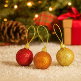 Kit Pendente De Natal Bolinhas Com Glitter 2cm Com 12 Decoração Enfeite Para Árvore