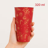 Anúncio Copo De Natal Decorado Vermelho Com Detalhes Dourados 320ml