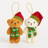 Enfeite de Natal Pendente Ursinho Com Gorro Decoração De Natal 11cm