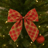 Laço De Natal Decorado Vermelho Com Detalhes Dourados 17cm