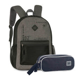 Kit Mochila Escolar + Estojo Duplo New Vision Clio