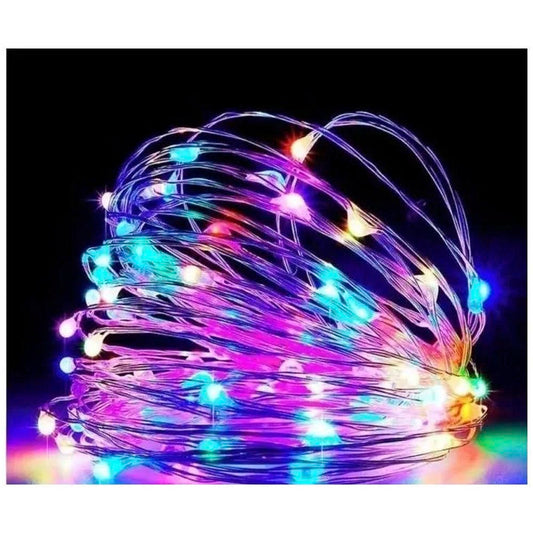 Fio De Fada Colorido 50 Leds Fixo Com 5 Metros