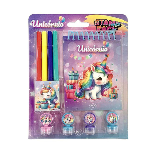 Kit Infantil De Colorir Stamp Pack Stitch, Unicórnio E Fazendinha