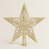 Ponteira De Estrela Vazada Com Glitter 20Cm