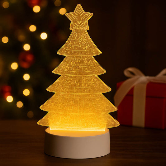 Luminária De Natal Led 3D De Mesa Árvore De Natal/Papai Noel