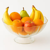 Fruteira De Mesa ou Saladeira Acrílico 26cm Com Borda Dourada