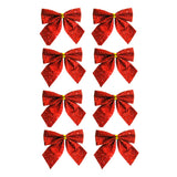 Laço De Natal Mini Glitter Prata Dourado Vermelho Decoração Árvore