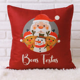 Capa De Almofada Natal Decorada Papai Noel/Feliz Natal 45cm