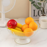 Fruteira De Mesa Decorativa Saladeira Acrílico 22cm Com Borda Dourada