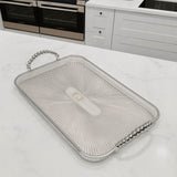 Bandeja Retangular Multiuso Decorativa Luxo com Alças Detalhadas