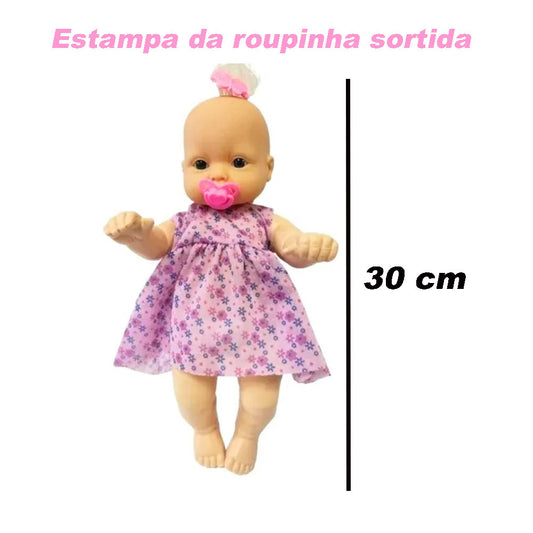 Boneca Fofa Com Chupetinha Baby Bibita