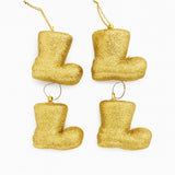 Enfeite De Natal Botinhas Glitter Com 4