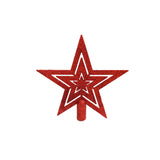 Ponteira De Estrela Vazada Com Glitter 14cm