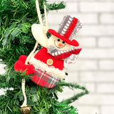 Enfeite de Natal Pendente Papai Noel Feltro Com Guizo 24Cm