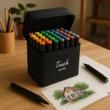 Kit Canetas Para Pintar Bobbie Goods Marcador Ponta Dupla Com 24/36/48 Cores