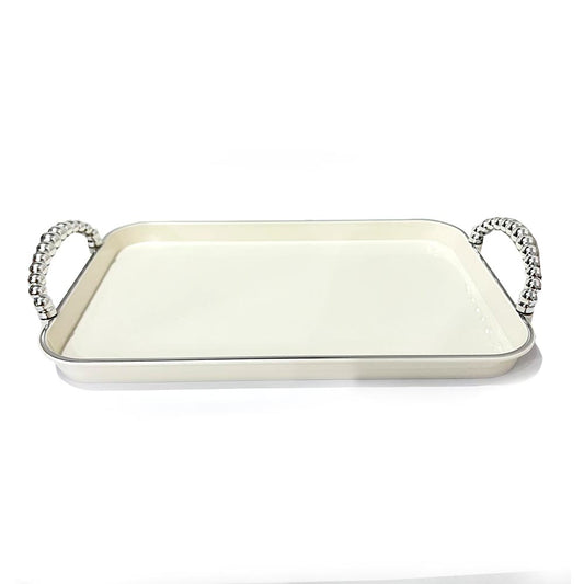 Bandeja Luxo Decorativa Com Alças Sofisticadas Decoração Casa Multiuso