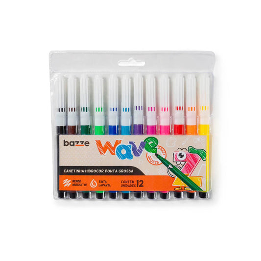 Hidrocor Wave Ponta Grossa Com 12 Cores Summit