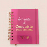 Agenda 2026 Motivacional Pequena Espiral Capa Dura 336 Páginas
