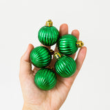 Bola Natal N°4 Decorada Verde Metálico Com 12