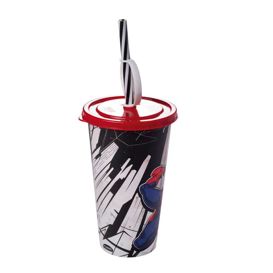 Copo Homem Aranha Com Carinha No Canudo 500ml