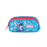 Estojo Triplo Escolar Stitch e Angel Original Disney Luxcel