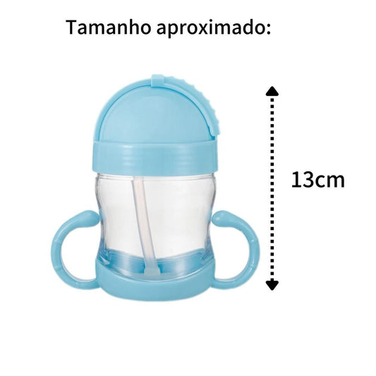 Copo De Transição Infantil Com Alças E Canudo De Silicone 250ml
