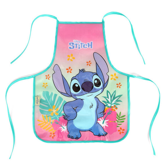 Avental Escolar Infantil Stitch e Angel Disney Para Pintura