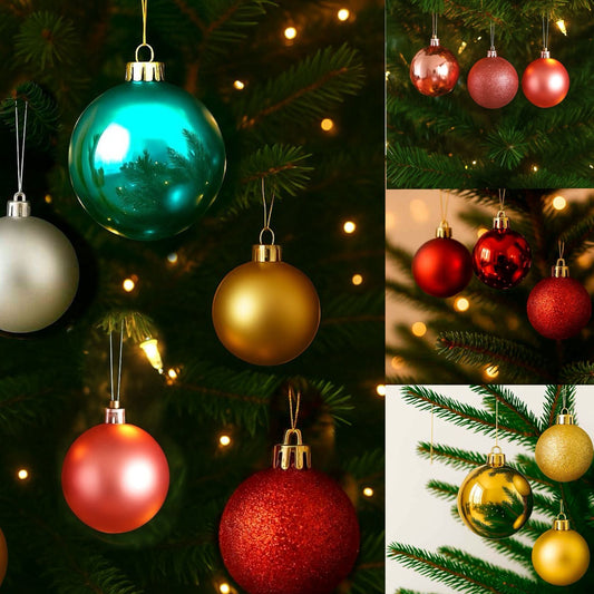 Anúncio Bola De Natal Clássica Glitter, Fosca, Lisa Pequena/Média/Grande