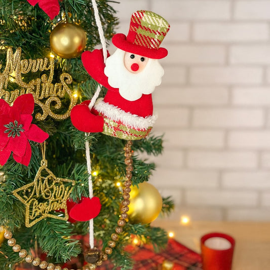 Enfeite de Natal Pendente Papai Noel Feltro Com Guizo 24Cm