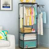 Estante Rack Organizador Com Cabideiro e Prateleiras