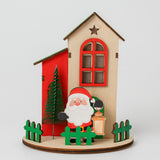 Enfeite De Natal Casinha MDF 15cm Decorada Com Luz