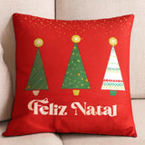 Capa De Almofada Natal Decorada Papai Noel/Feliz Natal 45cm