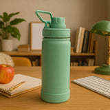 Garrafa Térmica Em Aço Inox Com Alça Articulada E Base De Silicone Antiderrapante 530ml