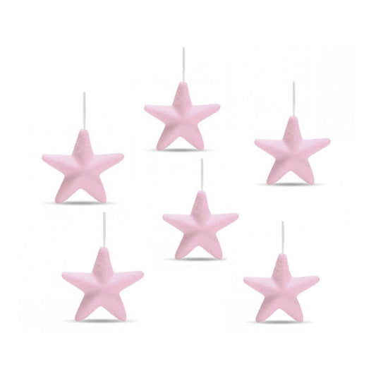 Enfeite Pendente Estrela Rosa Com 6