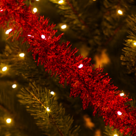 Festão De Natal Crespo Metalizado 2m x 9cm Para Decoração De Árvore