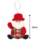 Enfeite De Natal Papai Noel/Boneco de Neve/Rena Feltro Xadrez 14cm