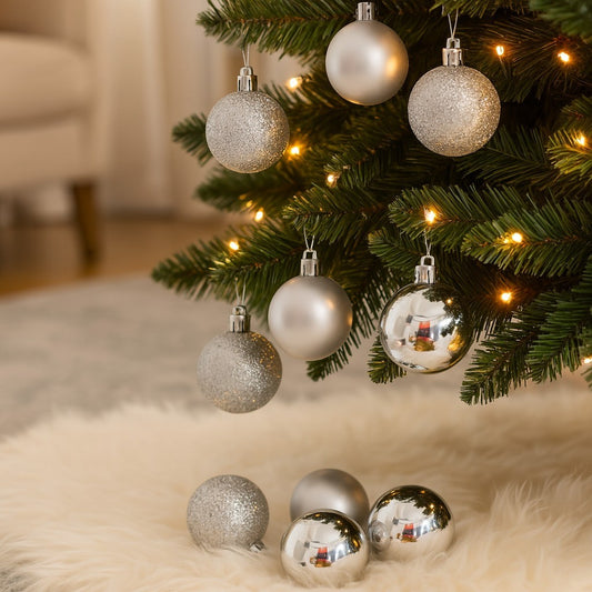 Bola Natal Nº5 Prata Com 12