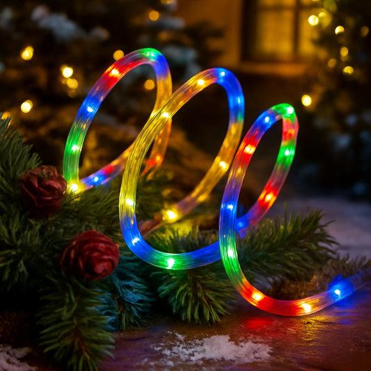 Mangueira Led De Natal 180 Leds 10 Metros Pisca Pisca Colorido Com 8 Funções 127v Iluminação E Decoração