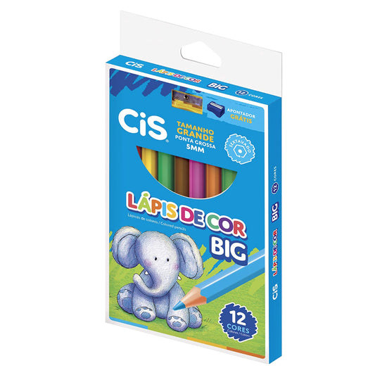 Lápis De Cor Com 12 Cores Big Sertic