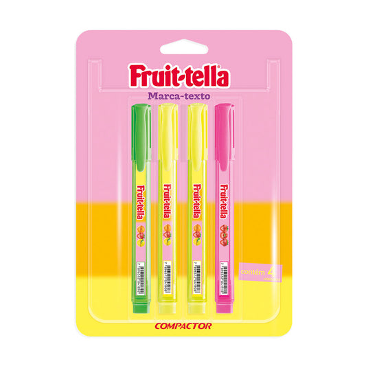 Kit Marca Texto Com Cheirinho Fruit-tella Com 4 Compactor