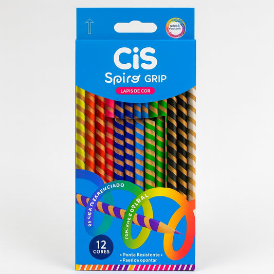 Lápis De Cor Com 12 Spiro Grip Sertic