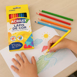 Lápis de Cor Com 12 Cores Acrilex