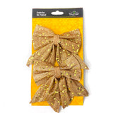 Laço De Natal Glitter Com Estrelinhas 14Cm Com 2 Decoração Árvore